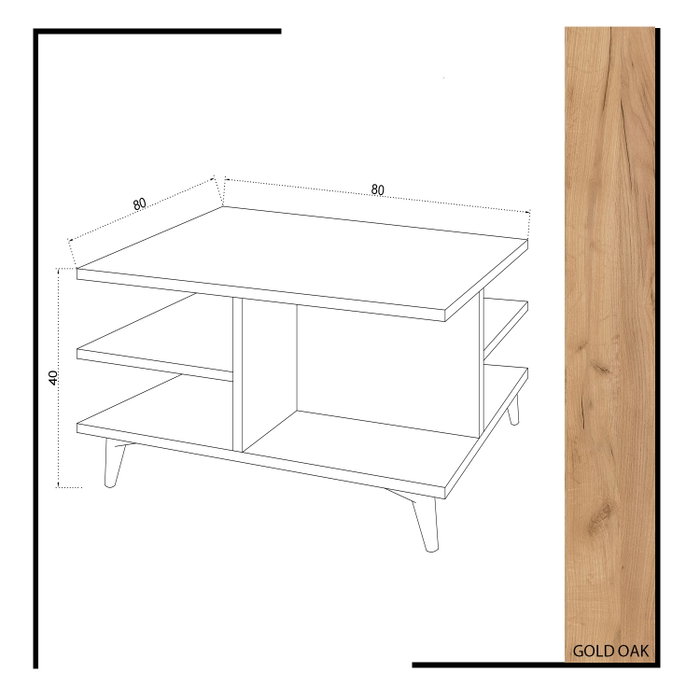 Hanah Home Mesa de Centro Skull Roble y Blanco
